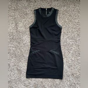 Express Black dress with faux leather details